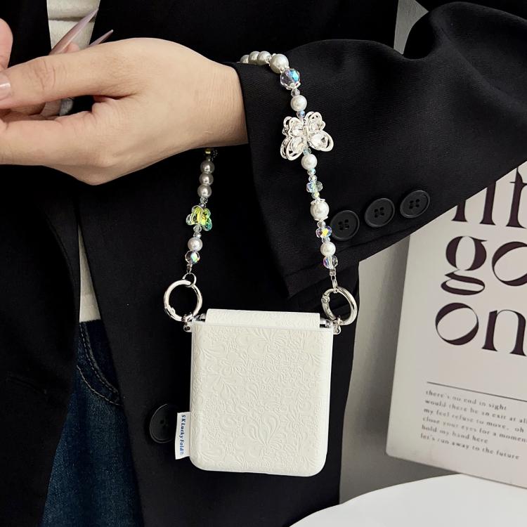 Lucky Cloud Pattern Side Buckle PC Phone Case with Butterfly Chain, For Samsung Galaxy Z Flip6 5G / Flip7 FE, For Samsung Galaxy Z Flip7 5G, For Samsung Galaxy Z Flip5 5G