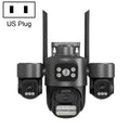 ICSee Triple-Lens 3MP Wireless WiFi Security Camera, Three-Screen Panoramic PTZ IP Camera with Full-Color Night Vision, US Plug, EU Plug US Plug