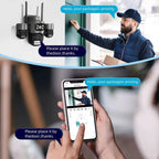 ICSee Triple-Lens 3MP Wireless WiFi Security Camera, Three-Screen Panoramic PTZ IP Camera with Full-Color Night Vision, US Plug, EU Plug