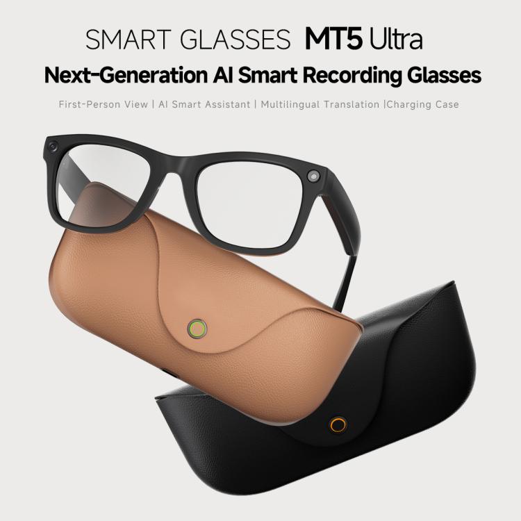 MT5 Ultra Smart AI Glasses with 8MP HD Camera, Video Recording WiFi Transmission Al Smart Voice Assistant, Sunglasses, Anti Blue Light Lens