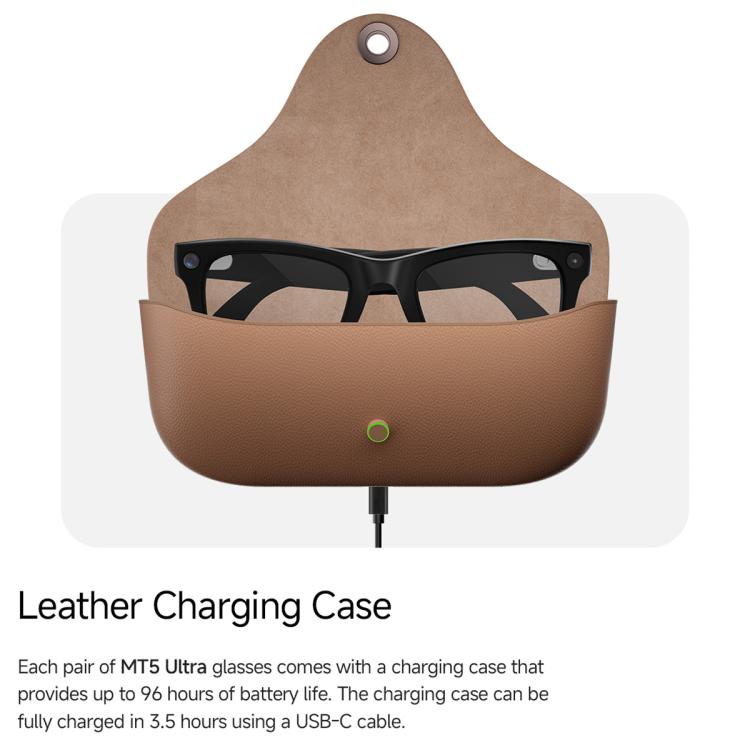 MT5 Ultra Smart AI Glasses with 8MP HD Camera, Video Recording WiFi Transmission Al Smart Voice Assistant, Sunglasses, Anti Blue Light Lens