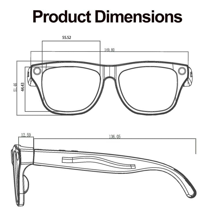 XK One Pro 1080P AI Shooting Smart Glasses, 1MP Camera
