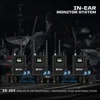 DEBRA ER-404 Professional Stage Monitoring System 4-in-1 Wireless In-Ear Headphones, US Plug, EU Plug, AU Plug, UK Plug