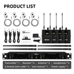DEBRA ER-404 Professional Stage Monitoring System 4-in-1 Wireless In-Ear Headphones, US Plug, EU Plug, AU Plug, UK Plug