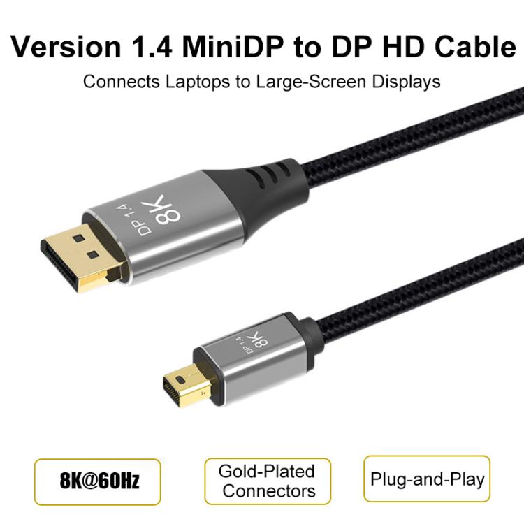 WG233 Mini DP to DP1.4 8K HD Video Adapter Cable, 8K-1m, 8K-2m – Plug-and-play
