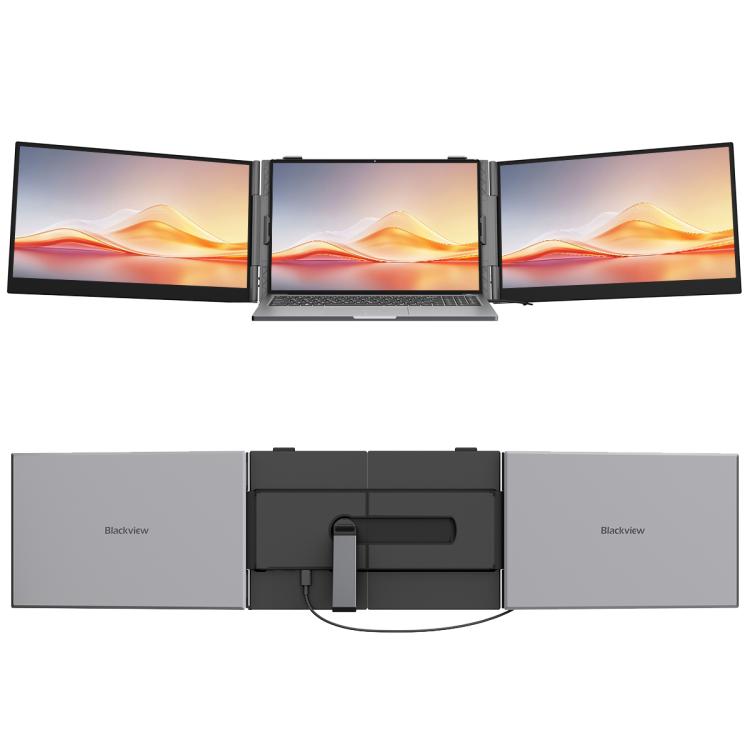 Blackview DCM6 Pro 14 inch Dual Screen Portable Laptop Extension Monitor with Stand, DCM6 Pro – Aluminum Alloy, TPU, Ultra-thin