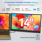 Blackview DCM6 Pro 14 inch Dual Screen Portable Laptop Extension Monitor with Stand, DCM6 Pro – Aluminum Alloy, TPU, Ultra-thin