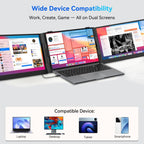 Blackview DCM6 Pro 14 inch Dual Screen Portable Laptop Extension Monitor with Stand, DCM6 Pro – Aluminum Alloy, TPU, Ultra-thin