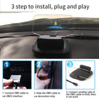 C1 OBD2 + GPS Mode Car HUD Head-up Display Compass / Speed / Water Temperature / Voltage Display / Speed Alarm / Fault Alarm, C1 Without Navigation Function