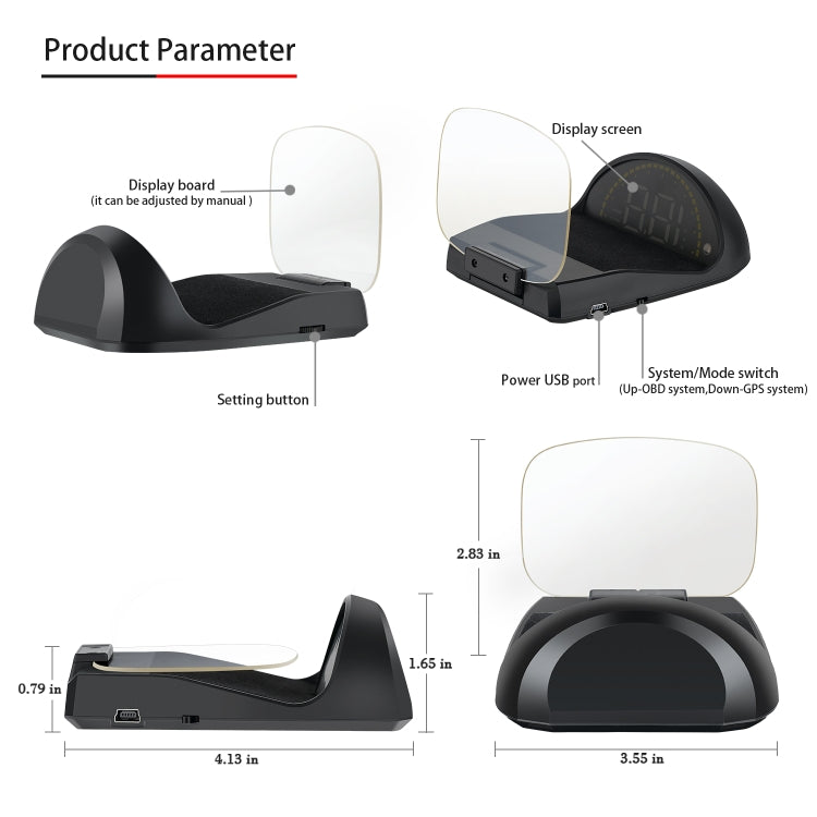 C700S OBD2 + GPS Mode Car HUD Head-up Display Fault Alarm, C700S – Durable Build, Easy to Use