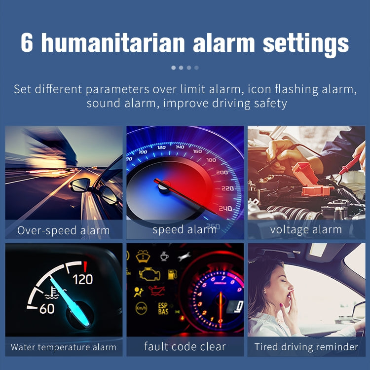 M17 Car HUD Head-up Display GPS Speed Meter Car OBD2 Diagnostic Tool, M17