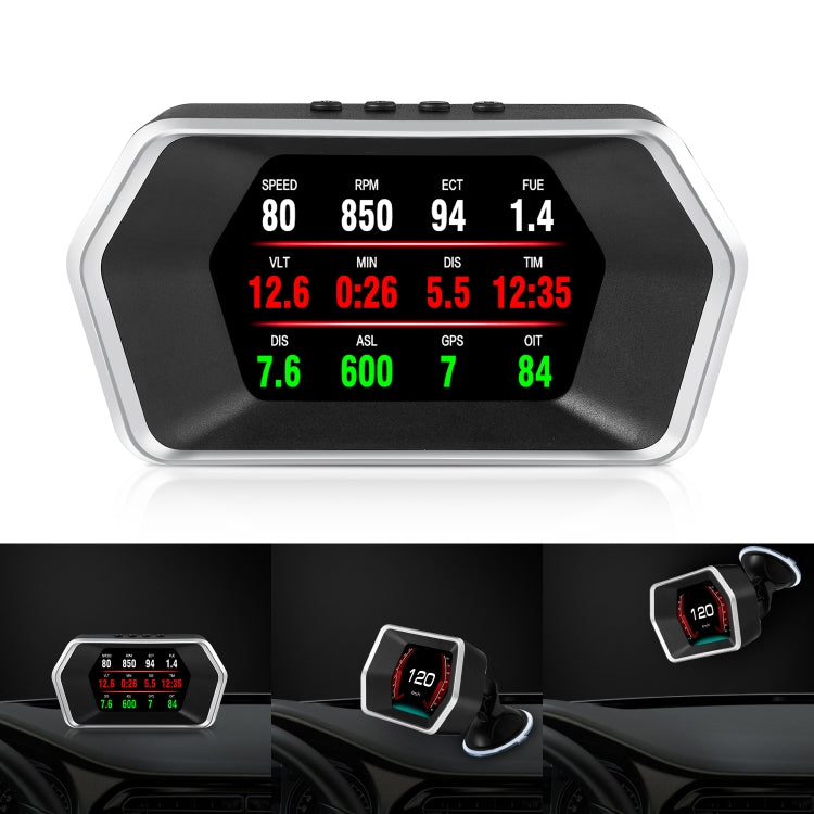 P17 Car HUD Head-up Display GPS Speed Meter Car OBD2 Fault Elimination Code, P17 P17