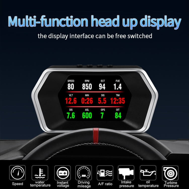 P17 Car HUD Head-up Display GPS Speed Meter Car OBD2 Fault Elimination Code, P17