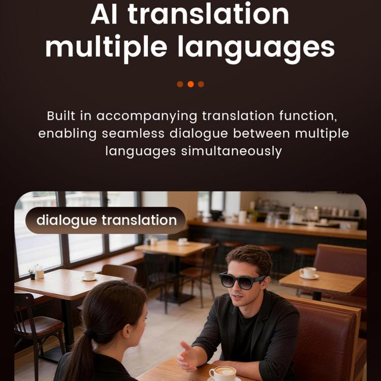 E06S 13MP 1080P Dual-Loudspeaker AI Smart Glasses Support Music / Calling – Aluminum Alloy