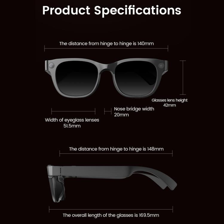 E06S 13MP 1080P Dual-Loudspeaker AI Smart Glasses Support Music / Calling – Aluminum Alloy