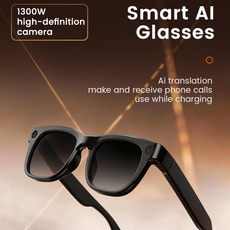 E06S 13MP 1080P Dual-Loudspeaker AI Smart Glasses Support Music / Calling – Aluminum Alloy