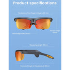 E08 13MP 1080P 30FPS AI Cycling Smart Glasses with Voice / Calling – Aluminum Alloy