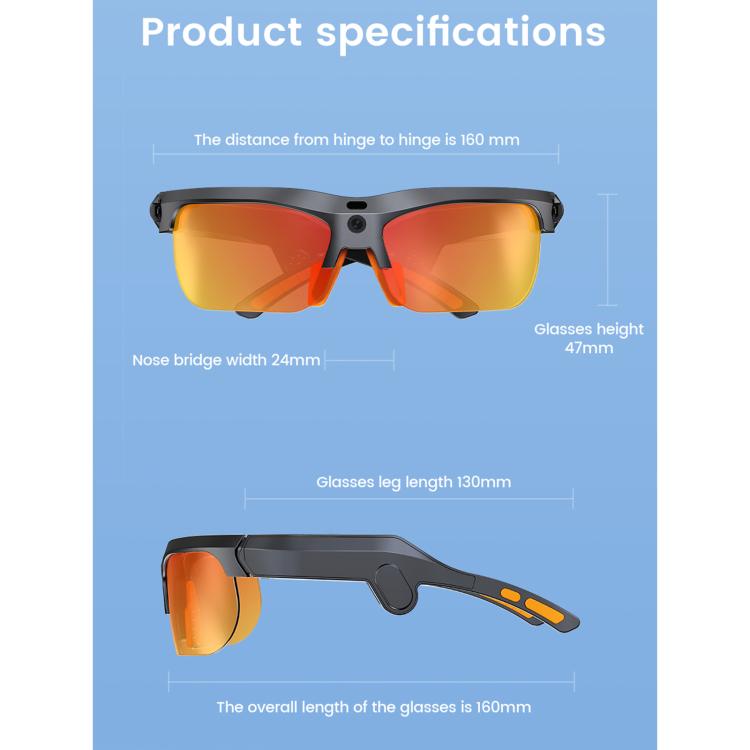 E08 13MP 1080P 30FPS AI Cycling Smart Glasses with Voice / Calling – Aluminum Alloy
