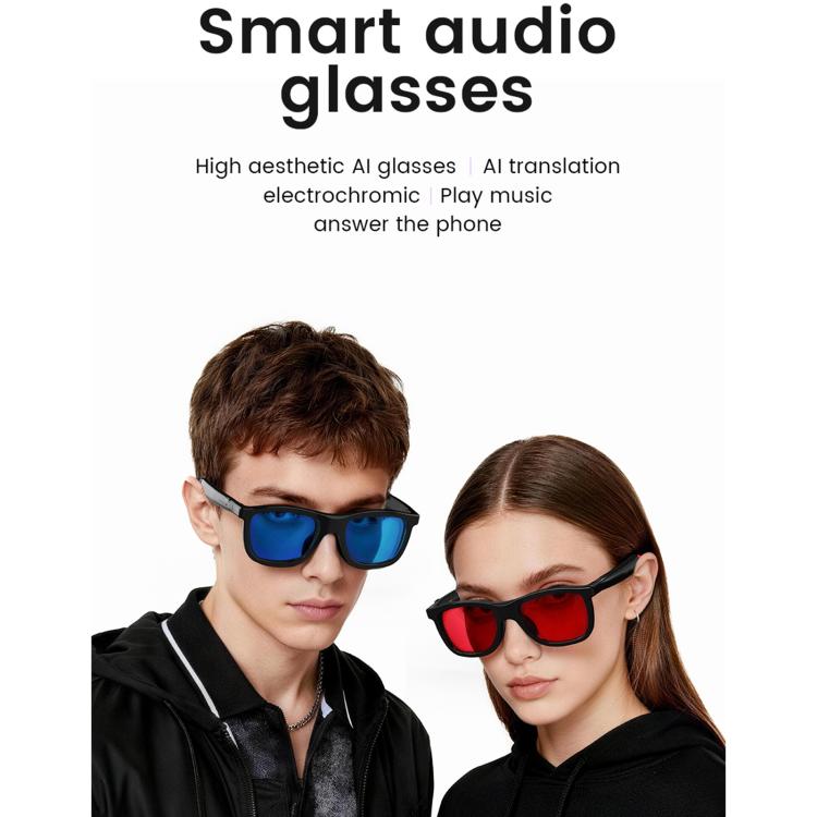 E05C Dual-Mic Noise Cancellation Smart Glasses Support Music / Calling, With AI, Without AI