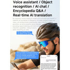 L085 8MP Dual-Mic Noise Cancellation AI Cycling Smart Glasses with Voice Assistant / Calling