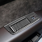 6 in 1 Car Carbon Fiber Window Glass Lifter Panel Decorative Sticker for Audi Q7 2008-2015, Left Drive, Window Glass Lifter, Left Drive