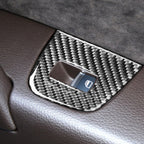 6 in 1 Car Carbon Fiber Window Glass Lifter Panel Decorative Sticker for Audi Q7 2008-2015, Left Drive, Window Glass Lifter, Left Drive