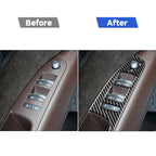 6 in 1 Car Carbon Fiber Window Glass Lifter Panel Decorative Sticker for Audi Q7 2008-2015, Left Drive, Window Glass Lifter, Left Drive