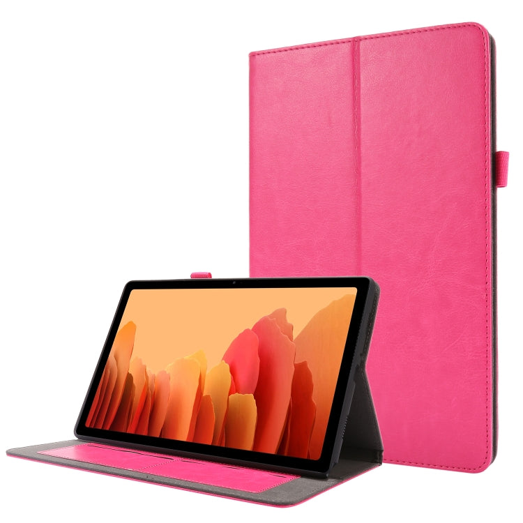 Crazy Horse Texture Horizontal Flip Leather Case with 2-folding Holder & Card Slot – Card Slot, Flip, Leather, For Samsung Galaxy Tab S8+ / Tab S8 Plus / Tab S7 FE / Tab S7+ / T970, For Samsung Galaxy Tab A7 (2020) For Samsung Galaxy Tab A7 (2020) Rose Red