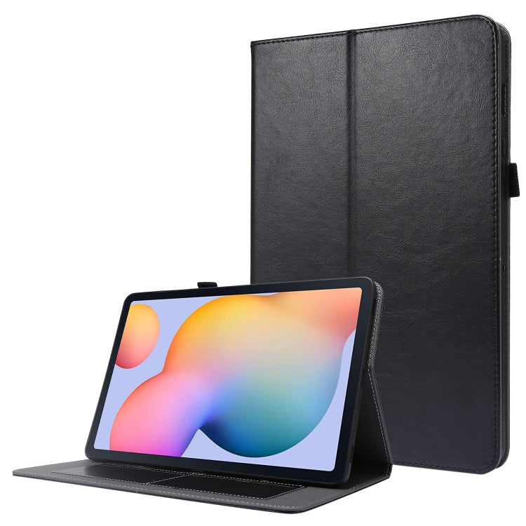 Crazy Horse Texture Horizontal Flip Leather Case with 2-folding Holder & Card Slot – Card Slot, Flip, Leather, For Samsung Galaxy Tab S8+ / Tab S8 Plus / Tab S7 FE / Tab S7+ / T970, For Samsung Galaxy Tab A7 (2020) For Samsung Galaxy Tab S8 Galaxy Tab S7 SM-870 Black