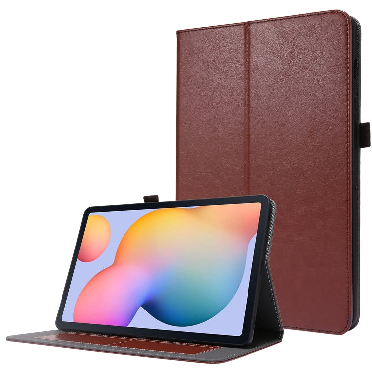 Crazy Horse Texture Horizontal Flip Leather Case with 2-folding Holder & Card Slot – Card Slot, Flip, Leather, For Samsung Galaxy Tab S8+ / Tab S8 Plus / Tab S7 FE / Tab S7+ / T970, For Samsung Galaxy Tab A7 (2020) For Samsung Galaxy Tab S8 Galaxy Tab S7 SM-870 Brown