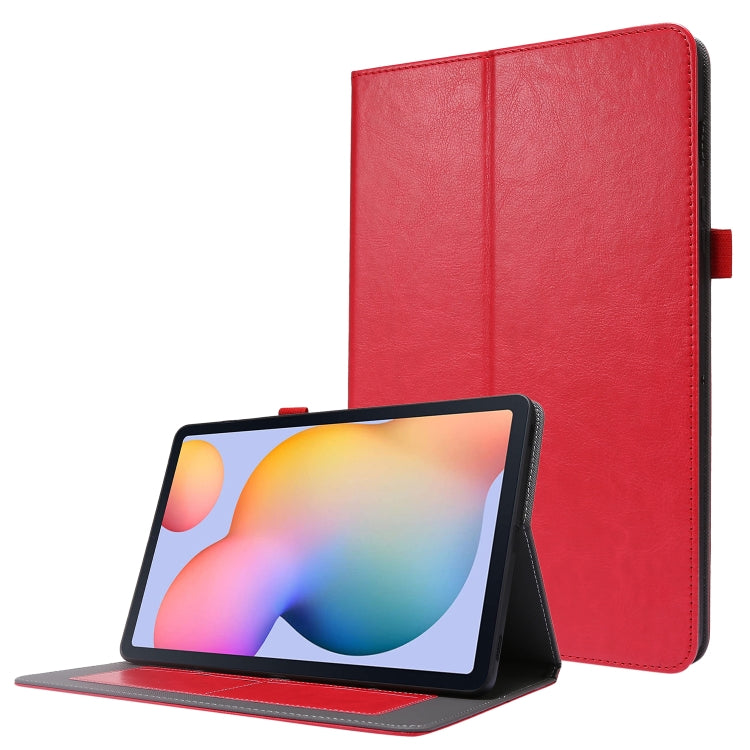 Crazy Horse Texture Horizontal Flip Leather Case with 2-folding Holder & Card Slot – Card Slot, Flip, Leather, For Samsung Galaxy Tab S8+ / Tab S8 Plus / Tab S7 FE / Tab S7+ / T970, For Samsung Galaxy Tab A7 (2020) For Samsung Galaxy Tab S8 Galaxy Tab S7 SM-870 Red