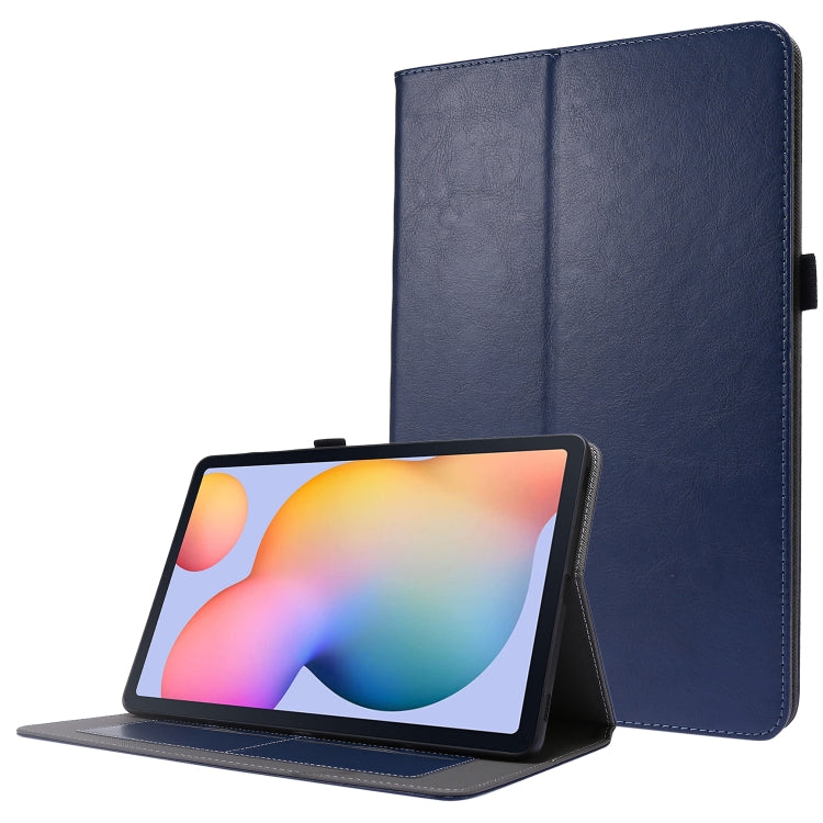 Crazy Horse Texture Horizontal Flip Leather Case with 2-folding Holder & Card Slot – Card Slot, Flip, Leather, For Samsung Galaxy Tab S8+ / Tab S8 Plus / Tab S7 FE / Tab S7+ / T970, For Samsung Galaxy Tab A7 (2020) For Samsung Galaxy Tab S8 Galaxy Tab S7 SM-870 Dark Blue