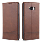 AZNS Magnetic Calf Texture Horizontal Flip Leather Case with Card Slots & Holder & Wallet, For Samsung Galaxy S8, For Samsung Galaxy S8+, For Samsung Galaxy S9, For Samsung Galaxy S9+ For Samsung Galaxy S8 Dark Brown