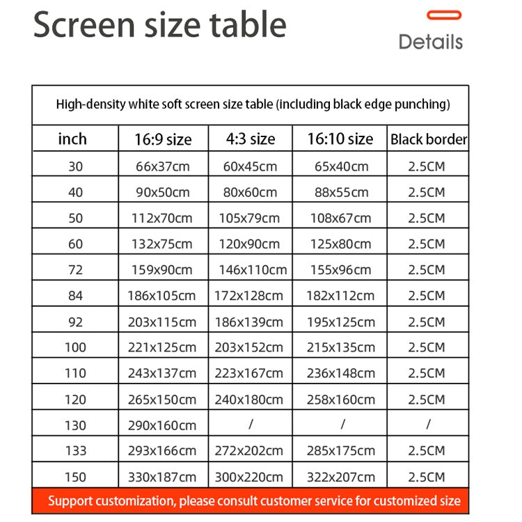 Simple Folding High Density Polyester Projector Film Curtain, 60 inch (4:3) Projection Area: 120x90cm, 72 inch (16:9) Projection Area: 159x90cm, 72 inch (4:3) Projection Area: 146x110cm, 84 inch (16:9) Projection Area: 186x105cm                        ...