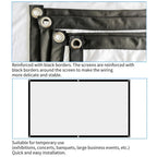 Simple Folding Thin Polyester Projector Film Curtain, 60 inch (16:9) Projection Area: 132x75cm, 60 inch (4:3) Projection Area: 120x90cm, 72 inch (16:9) Projection Area: 159x90cm, 72 inch (4:3) Projection Area: 146x110cm                                 ...
