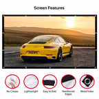 Simple Folding Thin Polyester Projector Film Curtain, 60 inch (16:9) Projection Area: 132x75cm, 60 inch (4:3) Projection Area: 120x90cm, 72 inch (16:9) Projection Area: 159x90cm, 72 inch (4:3) Projection Area: 146x110cm                                 ...