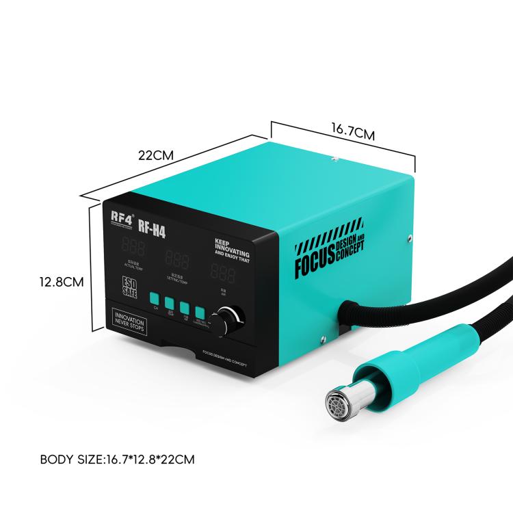RF4 RF-H4 1200W 4 Memory Channels Hot Air Gun Digital Display Intelligent BGA Rework Station with Cold Air Pedal, RF-H4