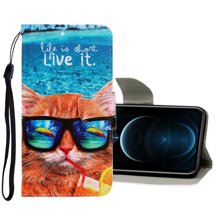 3D Colored Drawing Horizontal Flip PU Leather Case with Holder & Card Slots & Wallet, For iPhone 12 Pro Max