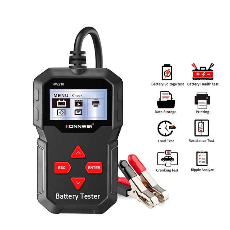 KONNWEI KW210 Car Battery Test Battery Capacity Resistance Battery Detector, KW210 – Durable Build, Easy to Use KW210