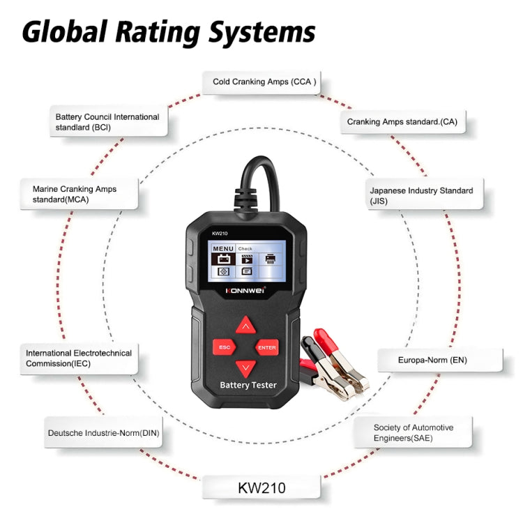 KONNWEI KW210 Car Battery Test Battery Capacity Resistance Battery Detector, KW210 – Durable Build, Easy to Use
