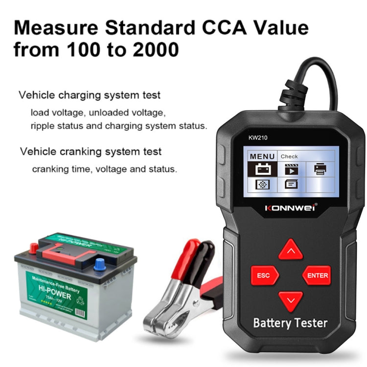 KONNWEI KW210 Car Battery Test Battery Capacity Resistance Battery Detector, KW210 – Durable Build, Easy to Use