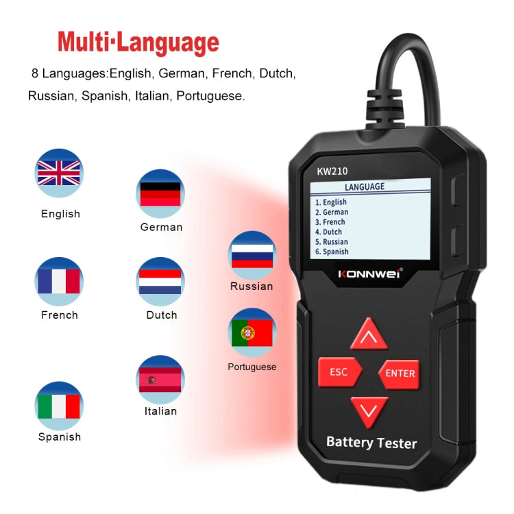 KONNWEI KW210 Car Battery Test Battery Capacity Resistance Battery Detector, KW210 – Durable Build, Easy to Use