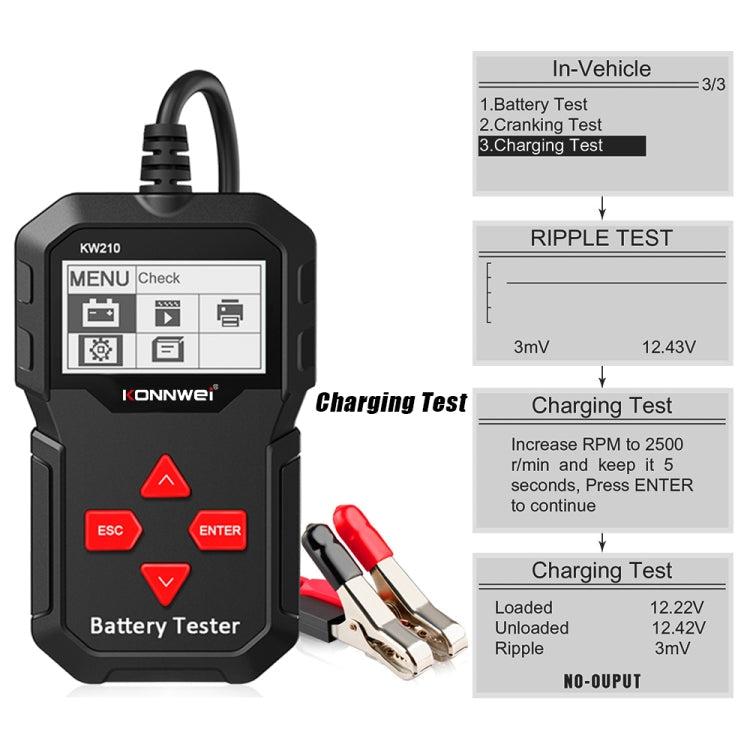 KONNWEI KW210 Car Battery Test Battery Capacity Resistance Battery Detector, KW210 – Durable Build, Easy to Use