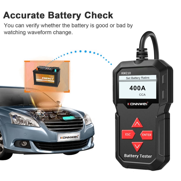 KONNWEI KW210 Car Battery Test Battery Capacity Resistance Battery Detector, KW210 – Durable Build, Easy to Use