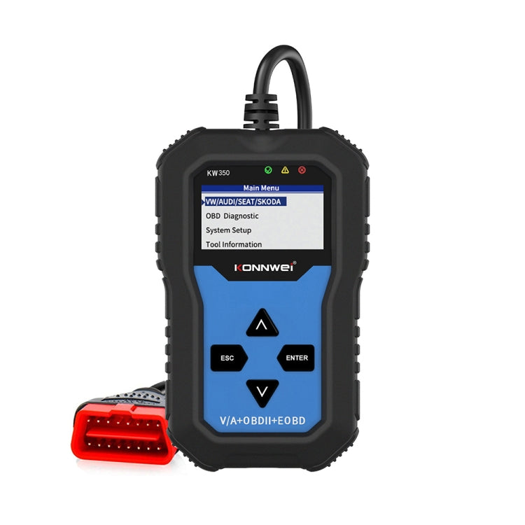 KONNWEI KW350 OBDII 12V Car Diagnostics Detector Scanner with 2 inch Black And White Display Screen V007 for Audi / Volkswagen, KW350 – Data Transmission KW350