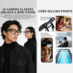 CY03 Smart AI Glasses with 8MP HD Camera, Video Recording WiFi Transmission, Al Smart Voice Assistant, Anti Blue Light Lens, Sunglasses