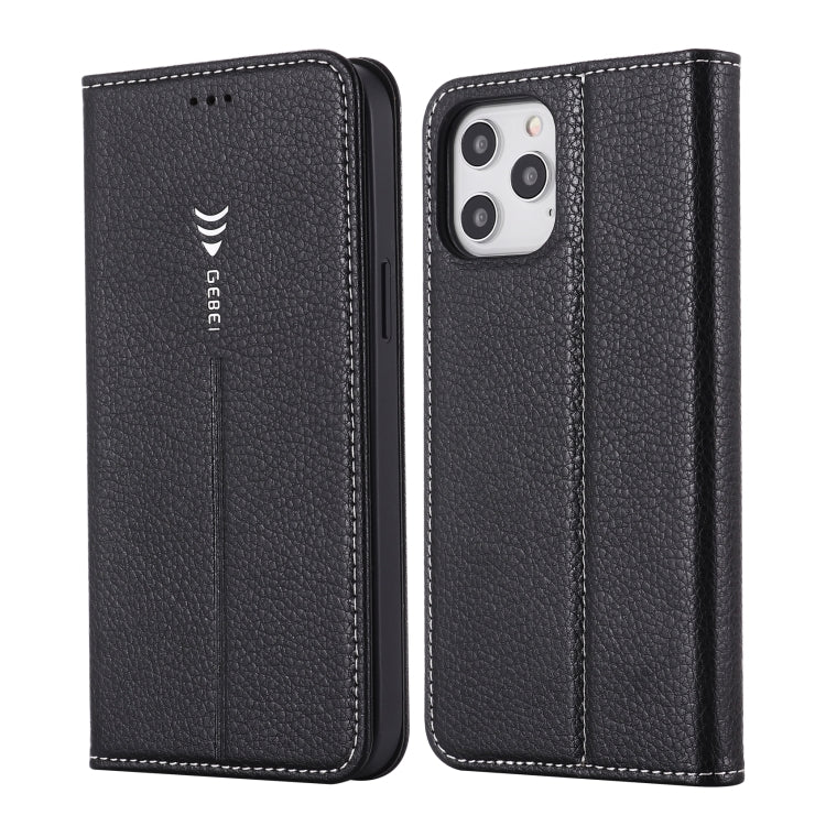 GEBEI PU+TPU Horizontal Flip Protective Case with Holder & Card Slots, For iPhone 12 / 12 Pro, For iPhone 12 Pro Max For iPhone 12 12 Pro Black