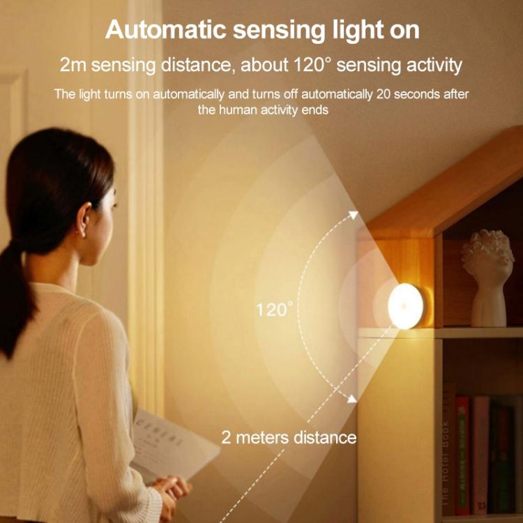 Intelligent Human Body Induction LED Night Light Bedside Lamp No Switch, No Switch