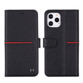 GEBEI Top-grain Leather Horizontal Flip Protective Case with Holder & Card Slots & Wallet & Photo Frame, For iPhone 12 / 12 Pro, For iPhone 12 Pro Max For iPhone 12 12 Pro Black