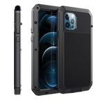 Shockproof Waterproof Silicone + Zinc Alloy Protective Case, For iPhone 12 / 12 Pro For iPhone 12 12 Pro Black